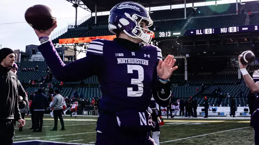 November 30, 2024, Chicago, IL: A game between Northwestern Football and Illinois at Wrigley Field in Chicago, IL on Saturday, November 30, 2024. (Photo by Ryan Kuttler/Northwestern Athletics)
