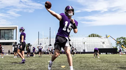 August 12, 2024, Evanston, IL: Northwestern Football practices during Fall Camp at Northwestern Medicine Field at Martin Stadium in Evanston, IL on Monday, August 12, 2024. (Photo by Griffin Quinn/Northwestern Athletics)