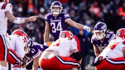 November 30, 2024, Chicago, IL: A game between Northwestern Football and Illinois at Wrigley Field in Chicago, IL on Saturday, November 30, 2024. (Photo by Ryan Kuttler/Northwestern Athletics)