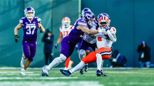 November 30, 2024, Chicago, IL: A game between Northwestern Football and Illinois at Wrigley Field in Chicago, IL on Saturday, November 30, 2024. (Photo by Bailey Black/Northwestern Athletics)