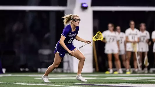 February 21, 2025, Evanston, IL: A game between Northwestern Lacrosse and Colorado at Ryan Fieldhouse in Evanston, IL on Friday, February 21, 2025. (Photo by Ryan Kuttler/Northwestern Athletics)