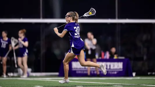 February 21, 2025, Evanston, IL: A game between Northwestern Lacrosse and Colorado at Ryan Fieldhouse in Evanston, IL on Friday, February 21, 2025. (Photo by Ryan Kuttler/Northwestern Athletics)