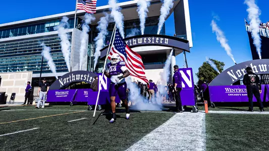 October 19, 2024, Evanston, IL: A game between Northwestern Football and Wisconsin at Northwestern Medicine Field at Martin Stadium in Evanston, IL on Saturday, October 19, 2024. (Photo by Ayelet Prottas/Northwestern Athletics)