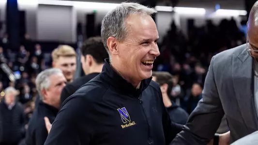 February 28, 2025, Evanston, IL: A game between Northwestern Men’s Basketball and Iowa at Welsh-Ryan Arena in Evanston, IL on Friday, February 28, 2025. (Photo by Ryan Kuttler/Northwestern Athletics)
