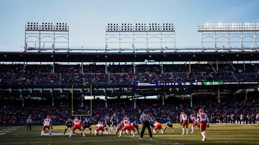 November 30, 2024, Chicago, IL: A game between Northwestern Football and Illinois at Wrigley Field in Chicago, IL on Saturday, November 30, 2024. (Photo by Bailey Black/Northwestern Athletics)
