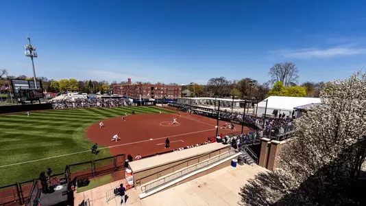 April 27, 2025, Evanston, IL: A game between Northwestern Softball and Wisconsin at Sharon J. Drysdale Field in Evanston, IL on Sunday, April 27, 2025. (Photo by Ryan Kuttler/Northwestern Athletics)