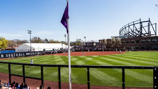 April 27, 2025, Evanston, IL: A game between Northwestern Softball and Wisconsin at Sharon J. Drysdale Field in Evanston, IL on Sunday, April 27, 2025. (Photo by Ryan Kuttler/Northwestern Athletics)