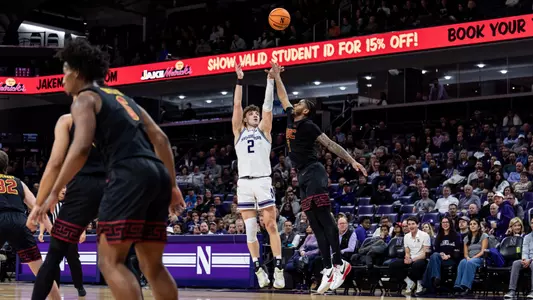February 4, 2025, Evanston, IL: A game between Northwestern Men’s Basketball and USC at Welsh-Ryan Arena in Evanston, IL on Tuesday, February 4, 2025. (Photo by Ryan Kuttler/Northwestern Athletics)