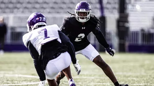 April 3, 2025, Evanston, IL: Members of the Northwestern Football team practice at Northwestern Medicine Field at Martin Stadium in Evanston, IL on Thursday, April 3, 2025. (Photo by Griffin Quinn/Northwestern Athletics)