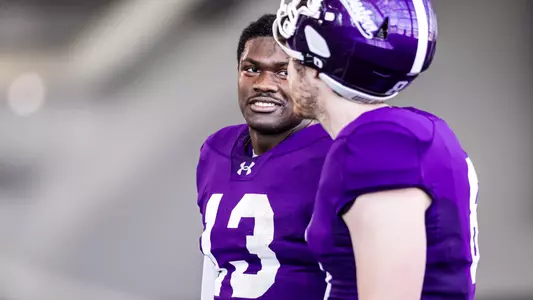 March 8, 2025, Evanston, IL: Members of the Northwestern Football team practice at Wilson Field at Ryan Fieldhouse in Evanston, IL on Saturday, March 8, 2025. (Photo by Griffin Quinn/Northwestern Athletics)