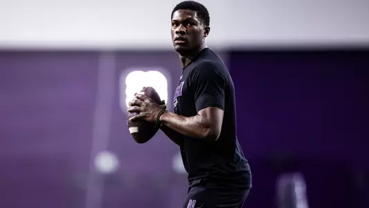 January 31, 2025, Evanston, IL: Members of the Northwestern Football team workout at Wilson Field at Ryan Fieldhouse in Evanston, IL on Friday, January 31, 2025. (Photo by Griffin Quinn/Northwestern Athletics)
