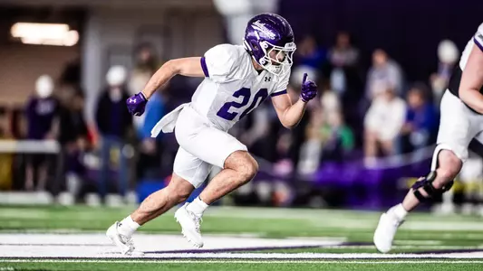 April 5, 2025, Evanston, IL: Members of the Northwestern Football team practice at at Ryan Fieldhouse in Evanston, IL on Saturday, April 5, 2025. (Photo by Ryan Kuttler/Northwestern Athletics)