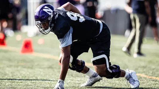 September 11, 2024, Evanston, IL: Northwestern Football practices at Northwestern Medicine Field at Martin Stadium in Evanston, IL on Wednesday, September 11, 2024. (Photo by Griffin Quinn/Northwestern Athletics)