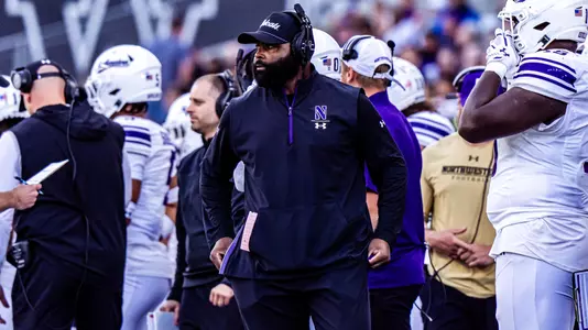 September 21, 2024, Seattle, WA: A game between Northwestern Football and Washington at Husky Stadium in Seattle, WA on Saturday, September 21, 2024. (Photo by Mary Grace Grabill/Northwestern Athletics)