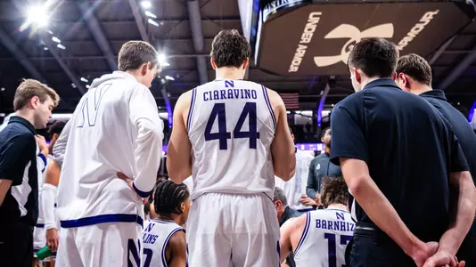 December 29, 2024, Evanston, IL: A game between Northwestern Men’s Basketball and Northeastern at Welsh-Ryan Arena in Evanston, IL on Sunday, December 29, 2024. (Photo by Cami Henry/Northwestern Athletics)