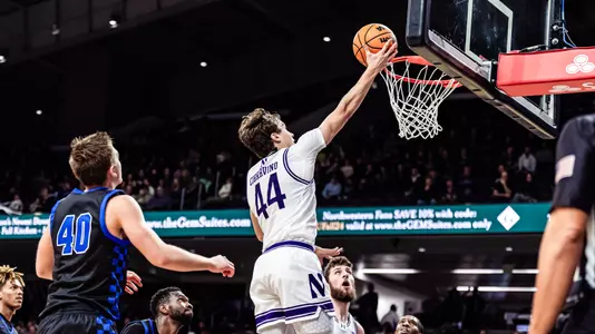 November 15, 2024, Evanston, IL: A game between Northwestern Men’s Basketball and Eastern Illinois at Welsh-Ryan Arena in Evanston, IL on Friday, November 15, 2024. (Photo by Ryan Kuttler/Northwestern Athletics)