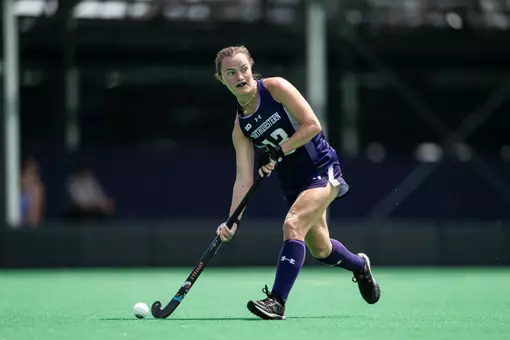 August 15, 2025, Evanston, IL: A game between Northwestern Field Hockey and Michigan at Lakeside Field in Evanston, IL on Friday, August 15, 2025. (Photo by Ryan Kuttler/Northwestern Athletics)