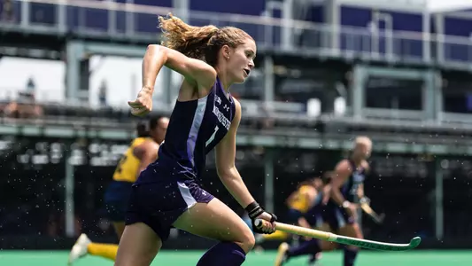 August 15, 2025, Evanston, IL: A game between Northwestern Field Hockey and Michigan at Lakeside Field in Evanston, IL on Friday, August 15, 2025. (Photo by Ryan Kuttler/Northwestern Athletics)