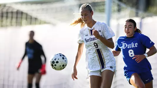 August 21, 2025, Durham, NC: A game between Northwestern Women’s Soccer and Duke at Koskinen Stadium in Durham, NC on Thursday, August 21, 2025. (Photo by Andy Mead/Northwestern Athletics)