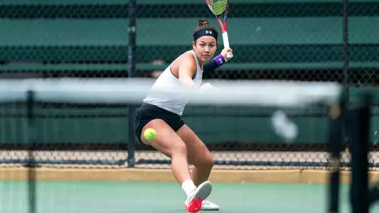 April 23, 2025, Ojia, CA: A match between Northwestern Women’s Tennis and Illinois at Libbey Park in Ojai, CA on Wednesday, April 23, 2025. (Photo by Jeff Liang/Big Ten)