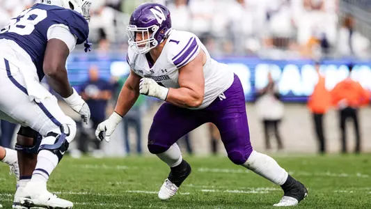 October 11, 2025, University Park, PA: A game between Northwestern Football and Penn State at Beaver Stadium in University Park, PA on Saturday, October 11, 2025. (Photo by Griffin Quinn/Northwestern Athletics)