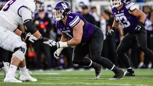 September 5, 2025, Evanston, IL: A game between Northwestern Football and Western Illinois at Northwestern Medicine Field at Martin Stadium in Evanston, IL on Friday, September 5, 2025. (Photo by Ryan Kuttler/Northwestern Athletics)