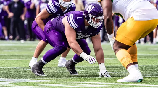 September 13, 2025, Evanston, IL: A game between Northwestern Football and Oregon at Northwestern Medicine Field at Martin Stadium in Evanston, IL on Saturday, September 13, 2025. (Photo by Mary Grace Grabill/Northwestern Athletics)