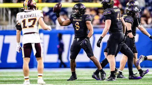 December 26, 2025, Detroit, MI: A game between Northwestern Football and Central Michigan during the Game Above Sports Bowl at Ford Field in Detroit, MI on Friday, December 26, 2025. (Photo by Kailey Zagst/Northwestern Athletics)