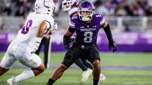 September 5, 2025, Evanston, IL: A game between Northwestern Football and Western Illinois at Northwestern Medicine Field at Martin Stadium in Evanston, IL on Friday, September 5, 2025. (Photo by Griffin Quinn/Northwestern Athletics)