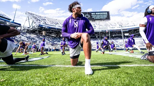 October 11, 2025, University Park, PA: A game between Northwestern Football and Penn State at Beaver Stadium in University Park, PA on Saturday, October 11, 2025. (Photo by Jordan Herald/Northwestern Athletics)