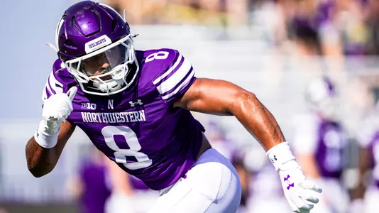 October 4, 2025, Evanston, IL: A game between Northwestern Football and ULM at Northwestern Medicine Field at Martin Stadium in Evanston, IL on Saturday, October 4, 2025. (Photo by Griffin Quinn/Northwestern Athletics)