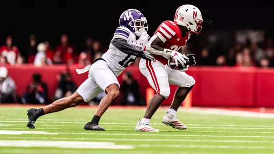 October 25, 2025, Lincoln, NE: A game between Northwestern Football and Nebraska at Memorial Stadium in Lincoln, NE on Saturday, October 25, 2025. (Photo by Ryan Kuttler/Northwestern Athletics)