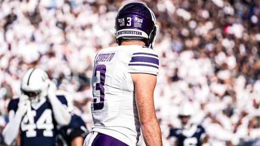 October 11, 2025, University Park, PA: A game between Northwestern Football and Penn State at Beaver Stadium in University Park, PA on Saturday, October 11, 2025. (Photo by Jordan Herald/Northwestern Athletics)
