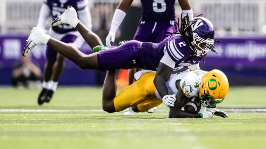 September 13, 2025, Evanston, IL: A game between Northwestern Football and Oregon at Northwestern Medicine Field at Martin Stadium in Evanston, IL on Saturday, September 13, 2025. (Photo by Ryan Kuttler/Northwestern Athletics)