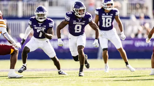 October 4, 2025, Evanston, IL: A game between Northwestern Football and Louisiana Monroe at Northwestern Medicine Field at Martin Stadium in Evanston, IL on Saturday, October 4, 2025. (Photo by Ryan Kuttler/Northwestern Athletics)