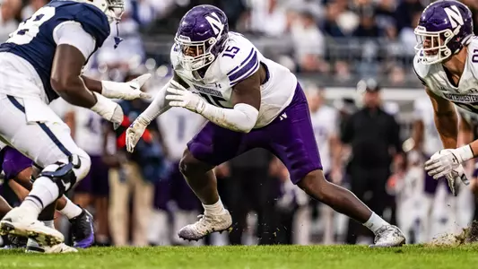 October 11, 2025, State College, PA: A game between Northwestern Football and Penn State at Beaver Stadium in State College, PA on Saturday, October 11, 2025. (Photo by Ryan Kuttler/Northwestern Athletics)