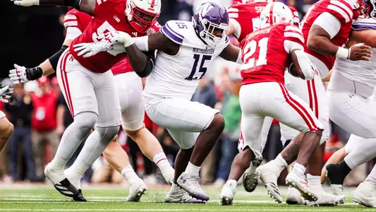 October 25, 2025, Lincoln, NE: A game between Northwestern Football and Nebraska at Memorial Stadium in Lincoln, NE on Saturday, October 25, 2025. (Photo by Griffin Quinn/Northwestern Athletics)