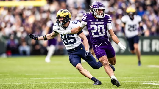 November 15, 2025, Chicago, IL: A game between Northwestern Football and Michigan at Wrigley Field in Chicago, IL on Saturday, November 15, 2025. (Photo by Mary Grace Grabill/Northwestern Athletics)