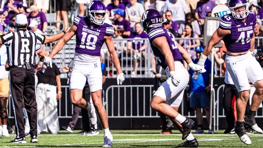 September 27, 2025, Evanston, IL: A game between Northwestern Football and UCLA at Northwestern Medicine Field at Martin Stadium in Evanston, IL on Saturday, September 27, 2025. (Photo by Mary Grace Grabill/Northwestern Athletics)