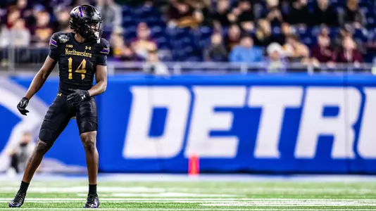 December 26, 2025, Detroit, MI: A game between Northwestern Football and Central Michigan during the Game Above Sports Bowl at Ford Field in Detroit, MI on Friday, December 26, 2025. (Photo by Kailey Zagst/Northwestern Athletics)