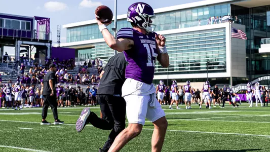 October 4, 2025, Evanston, IL: A game between Northwestern Football and ULM at Northwestern Medicine Field at Martin Stadium in Evanston, IL on Saturday, October 4, 2025. (Photo by Griffin Quinn/Northwestern Athletics)