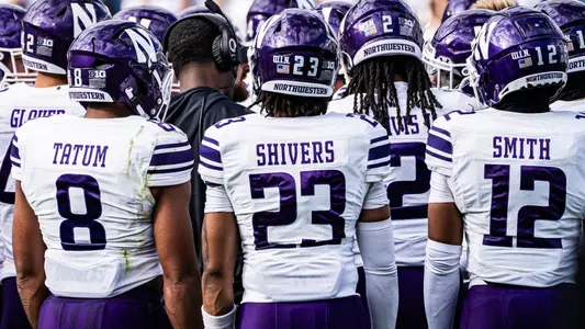 October 11, 2025, University Park, PA: A game between Northwestern Football and Penn State at Beaver Stadium in University Park, PA on Saturday, October 11, 2025. (Photo by Jordan Herald/Northwestern Athletics)