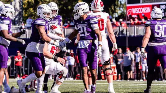 October 19, 2024, Evanston, IL: A game between Northwestern Football and Wisconsin at Northwestern Medicine Field at Martin Stadium in Evanston, IL on Saturday, October 19, 2024. (Photo by Mary Grace Grabill/Northwestern Athletics)