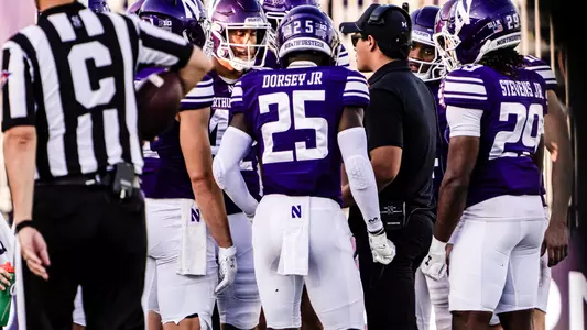 October 4, 2025, Evanston, IL: A game between Northwestern Football and ULM at Northwestern Medicine Field at Martin Stadium in Evanston, IL on Saturday, October 4, 2025. (Photo by Kailey Zagst/Northwestern Athletics)