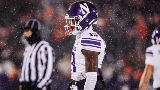 November 29, 2025, Champaign, IL: A game between Northwestern Football and Illinois at Gies Memorial Stadium in Champaign, IL on Saturday, November 29, 2025. (Photo by Griffin Quinn/Northwestern Athletics)