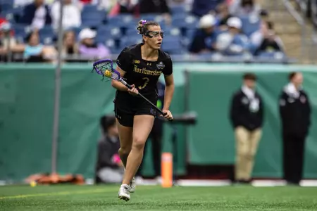 May 25, 2025, Foxborough, MA: A game between Northwestern Lacrosse and North Carolina during the of the 2025 NCAA Women’s Lacrosse Championship Game at Gillette Stadium in Foxborough, MA on Sunday, May 25, 2025. (Photo by Allison Mize/Northwestern Athletics)