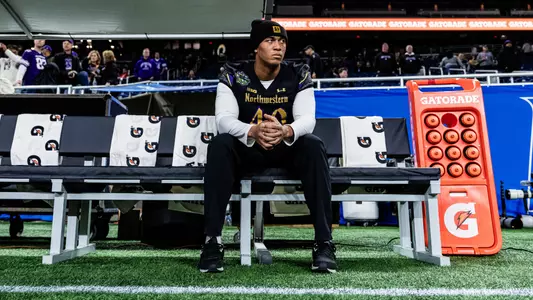 December 26, 2025, Detroit, MI: A game between Northwestern Football and Central Michigan during the Game Above Sports Bowl at Ford Field in Detroit, MI on Friday, December 26, 2025. (Photo by Ryan Kuttler/Northwestern Athletics)