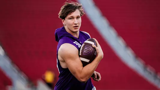 November 7, 2025, Los Angeles, CA: A game between Northwestern Football and the University of Southern California at The Los Angeles Memorial Coliseum in Los Angeles, CA on Friday, November 7, 2025. (Photo by Griffin Quinn/Northwestern Athletics)