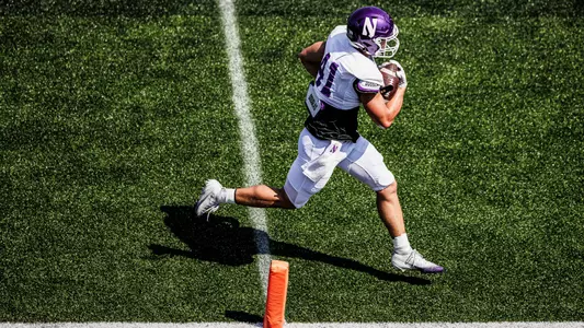 August 9, 2025, Evanston, IL: Northwestern Football practices at Northwestern Medicine Field at Martin Stadium in Evanston, IL on Saturday, August 9, 2025. (Photo by Griffin Quinn/Northwestern Athletics)