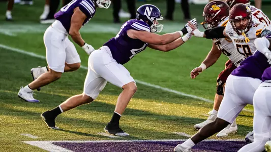 October 4, 2025, Evanston, IL: A game between Northwestern Football and Louisiana Monroe at Northwestern Medicine Field at Martin Stadium in Evanston, IL on Saturday, October 4, 2025. (Photo by Ryan Kuttler/Northwestern Athletics)